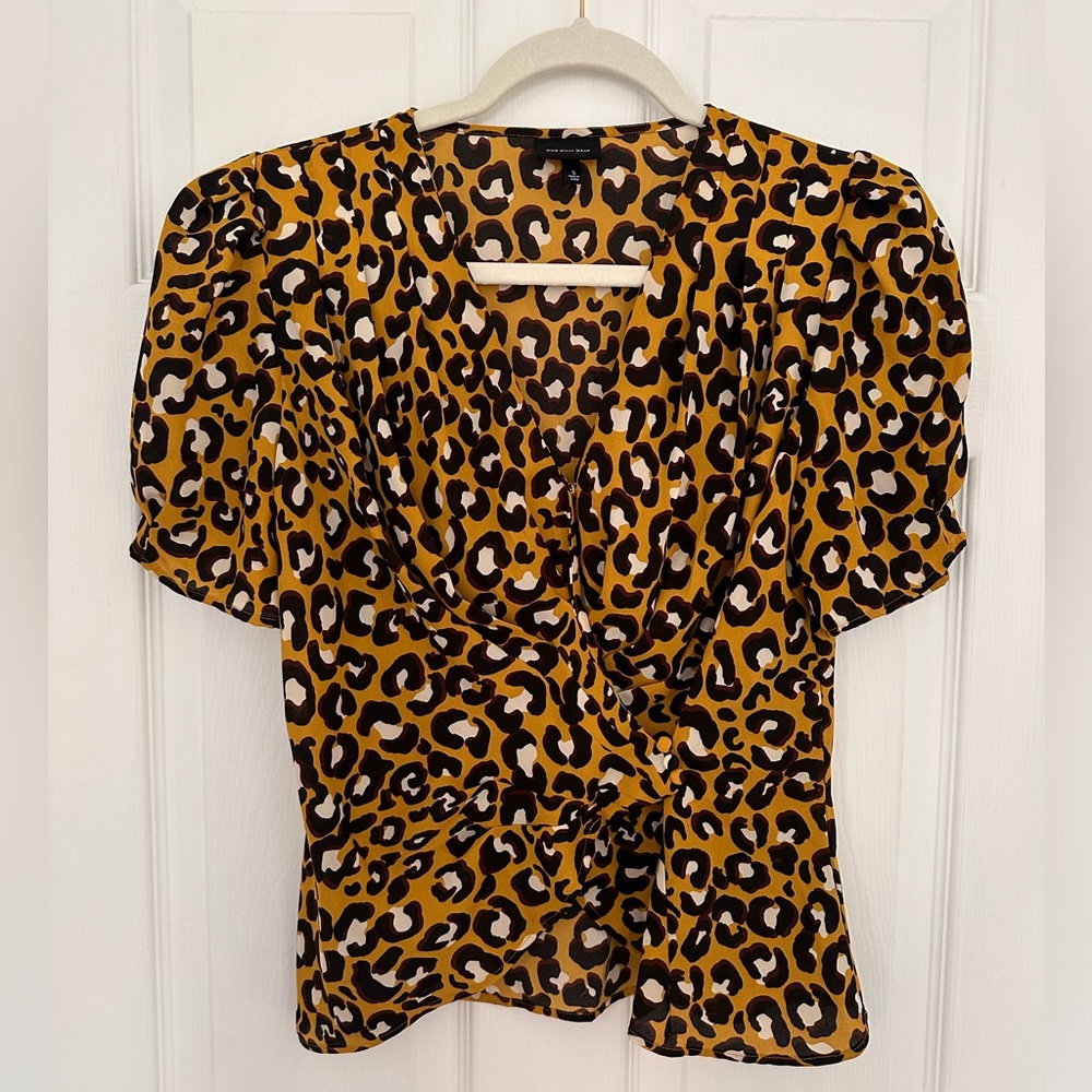 Who What Wear Leopard Print Blouse